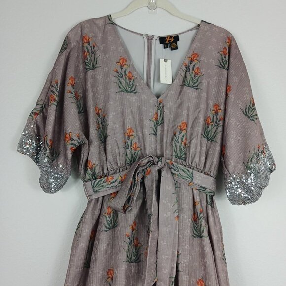 Anthropologie Sachin & Babi Isolde Sequined Maxi Dress Floral size 4 NEW - Picture 8 of 13